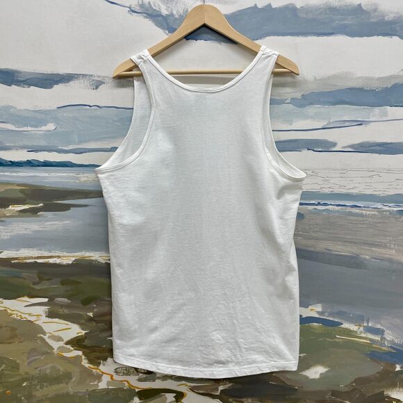 Mens White Tank Top The Club Orlando Tank Top Large White Tank Top Mens Large FL - Picture 4 of 5